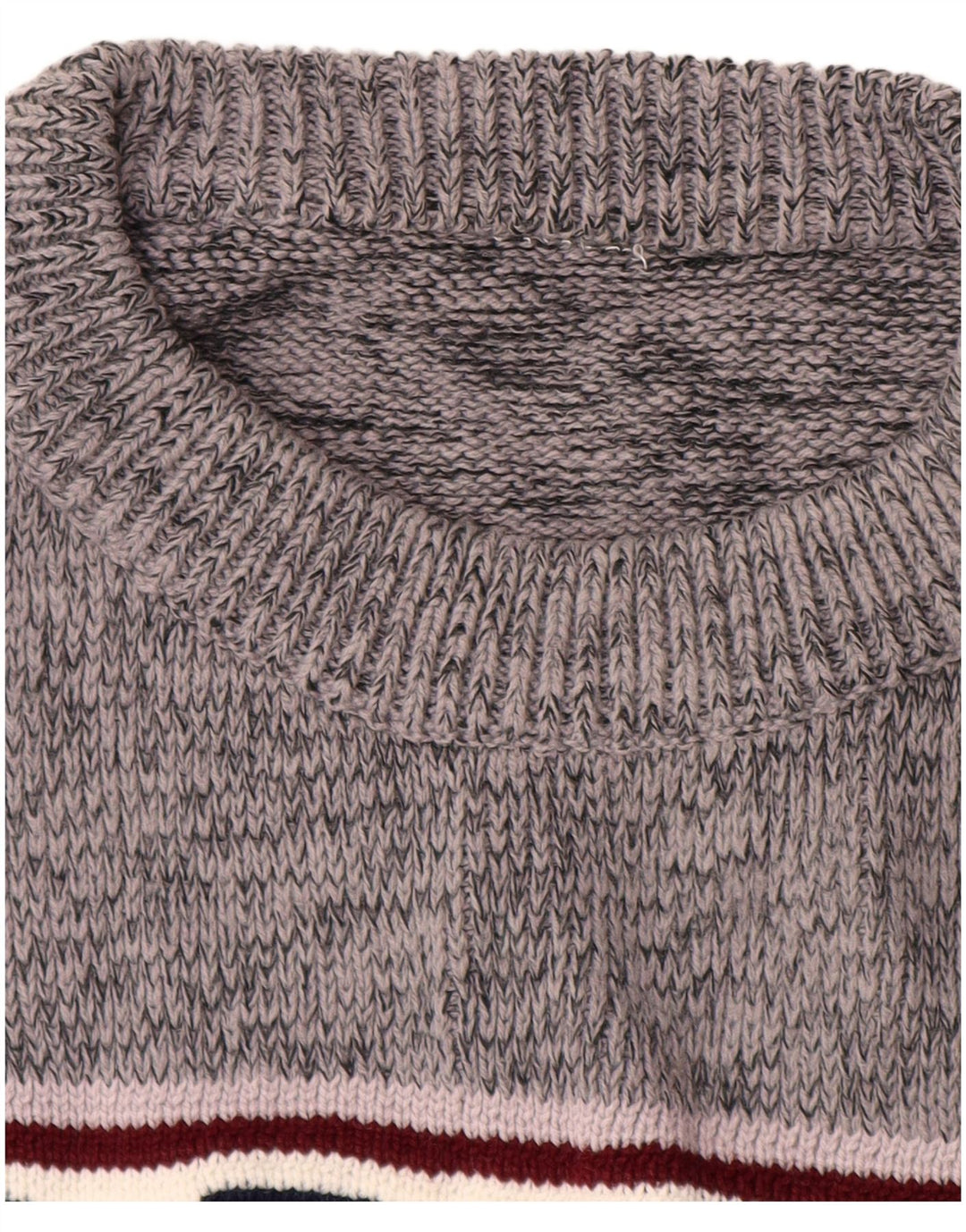 VINTAGE Herre Crew Neck Jumper Sweater Stor Grå Geometrisk