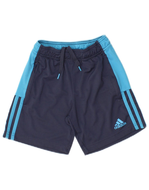 Adidas Boys Sports Shorts 9-10 år Navy Blue Colourblock Polyester