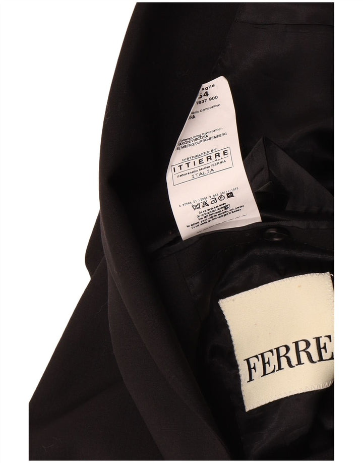 Ferre Herre 2 Knaps Blazer Jakke IT 54 2XL Sort Uld