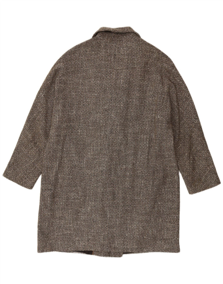 Massimo Dutti Dame Dobbeltradet Frakke UK 16 Large Grey Sildeben