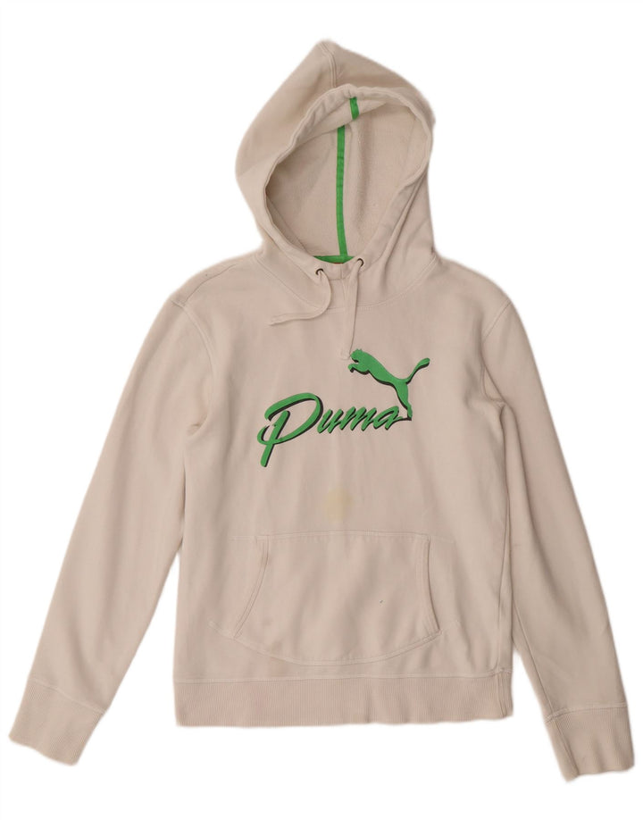 Puma Graphic Hoodie Jumper UK 12 Medium White