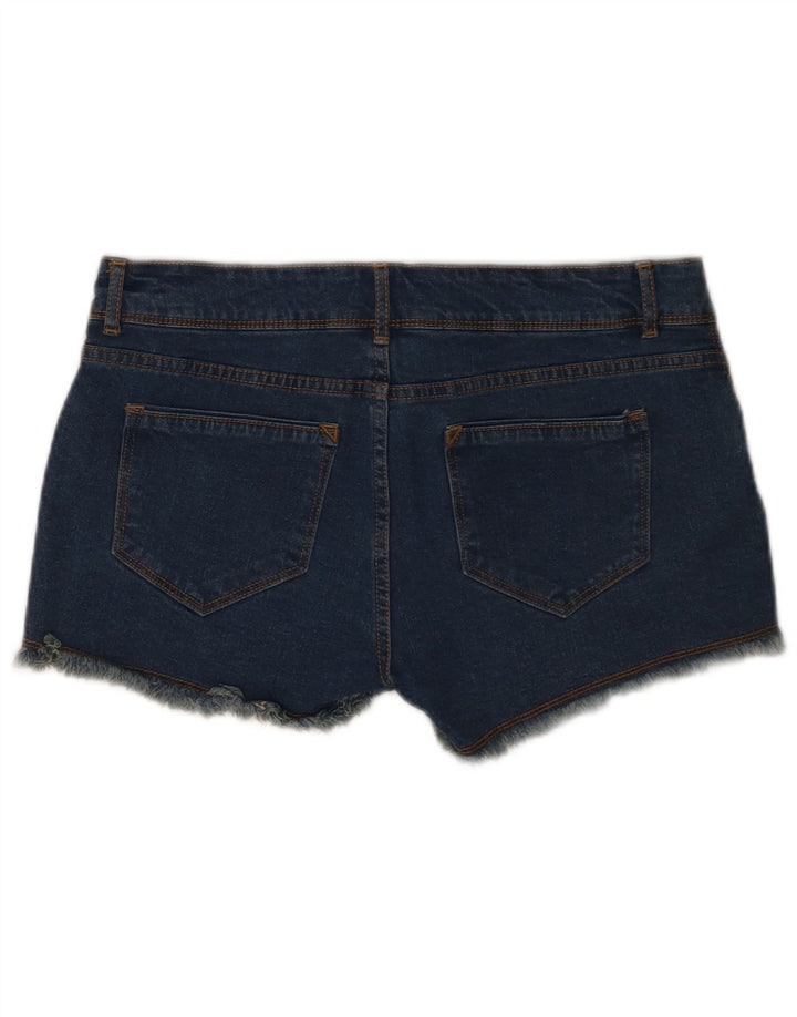 OVS Womens Regular Fit Denim Shorts IT 44 Medium W30  Blue Floral Cotton