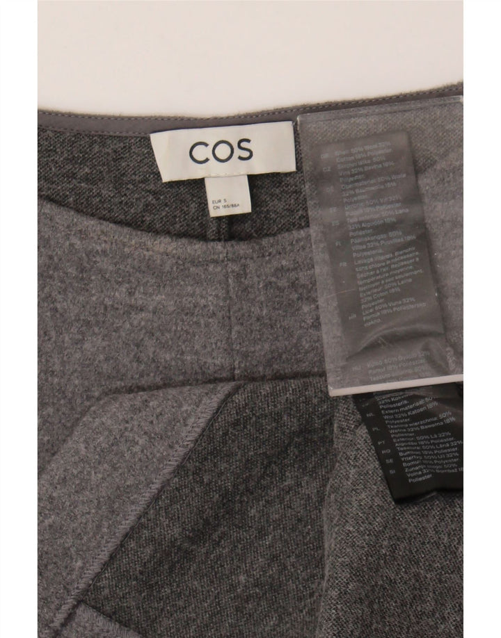 Cos Dame Langærmet Jumper Dress UK 10 Small Grey Uld