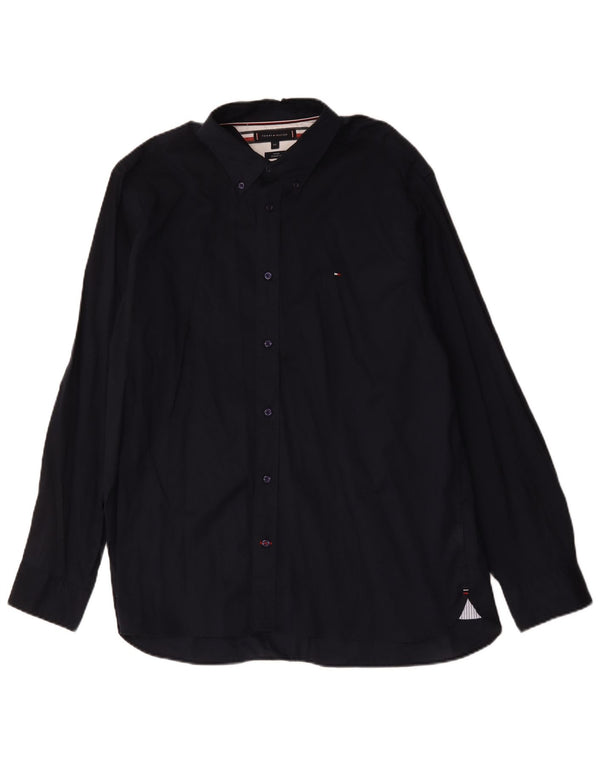 Tommy Hilfiger Herre Regular Fit skjorte 2XL marineblå bomuld