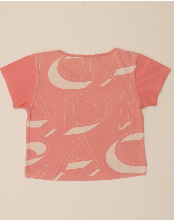 ADIDAS Womens Graphic T-Shirt Top UK 12 Medium Pink Vintage Adidas and Second-Hand Adidas from Messina Hembry 