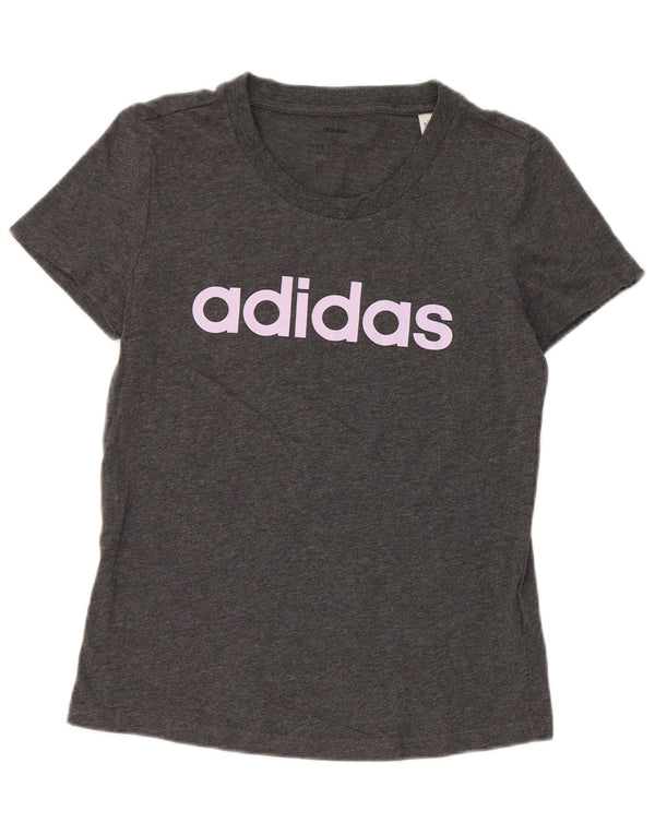 Adidas grafisk T-shirt top til kvinder DK 8/10 lille grå bomuld