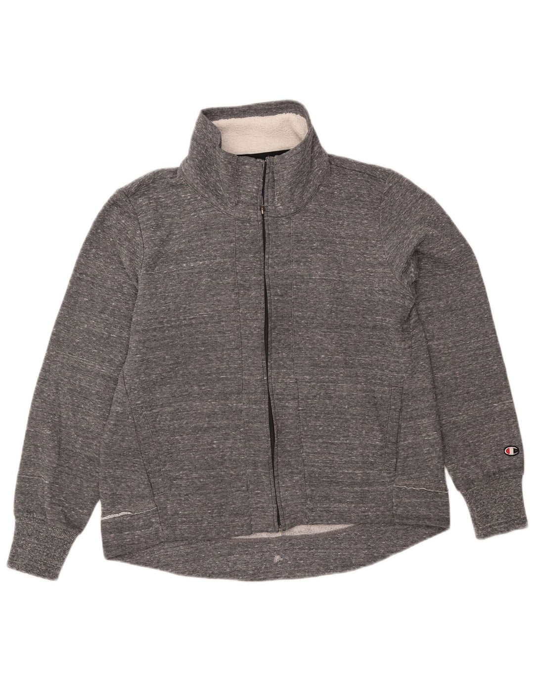 CHAMPION Womens Tracksuit Top Jacket UK 18 XL Grey Flecked Polyester