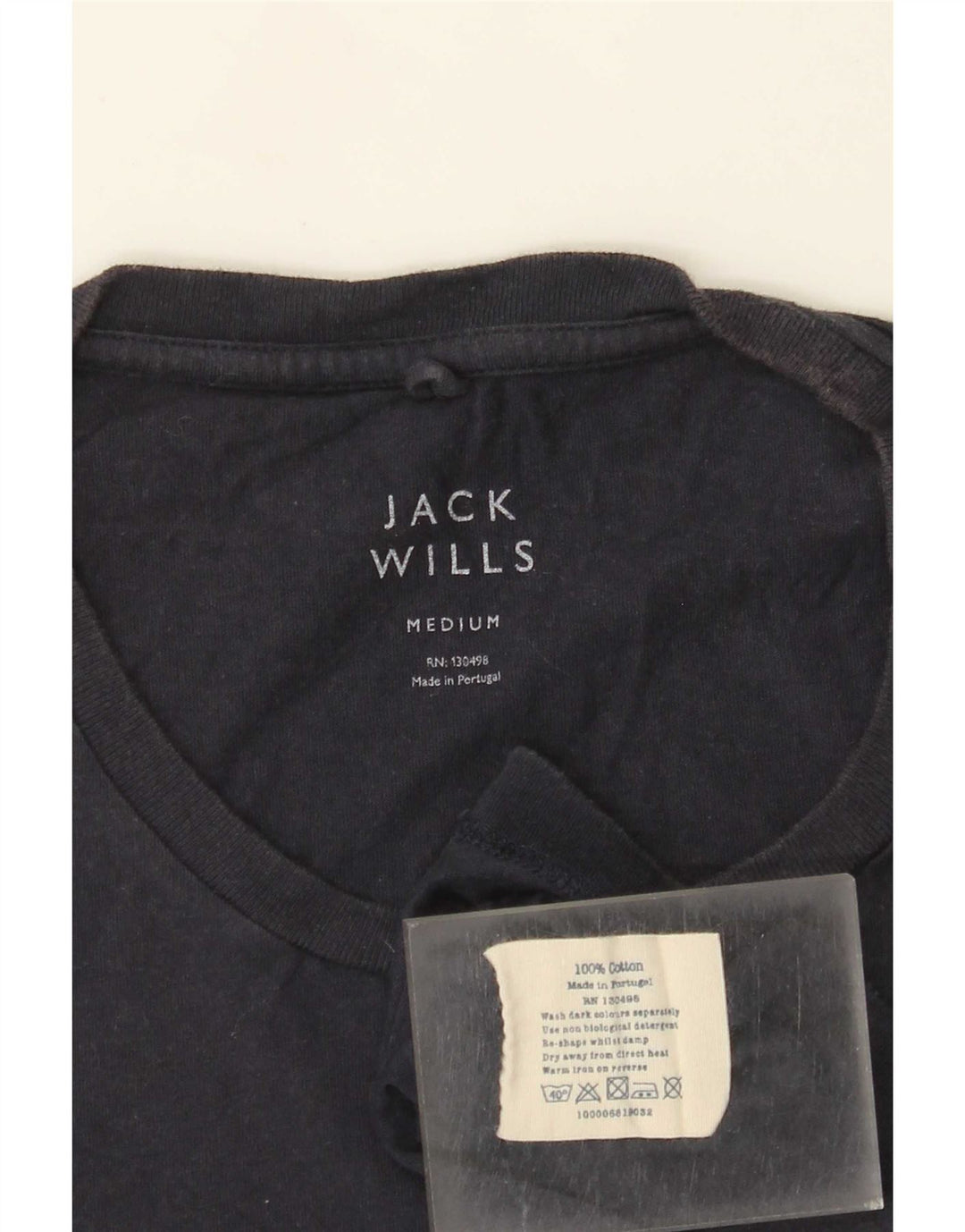 Jack Wills Herre T-shirt Top Medium Marineblå Bomuld