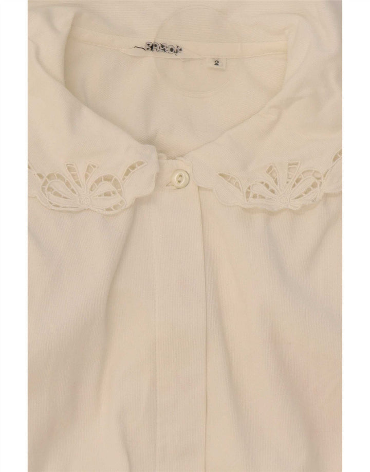 Vintage dameskjorte bluse UK 12 Medium White