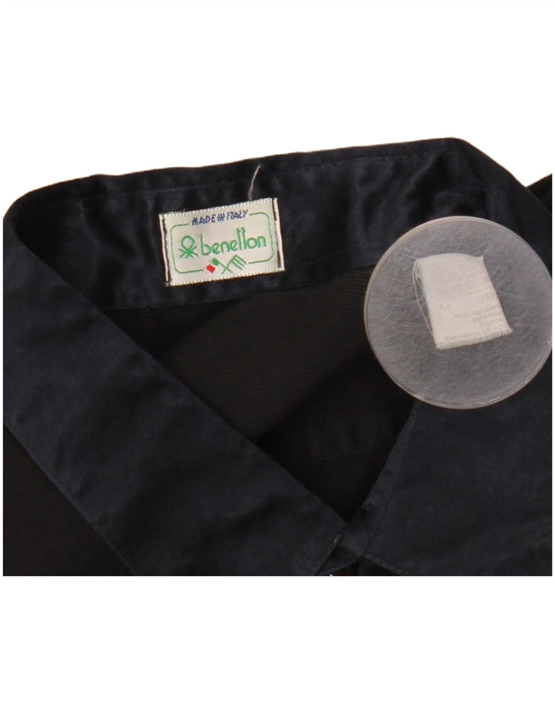 Benetton herreskjorte stor sort bomuld