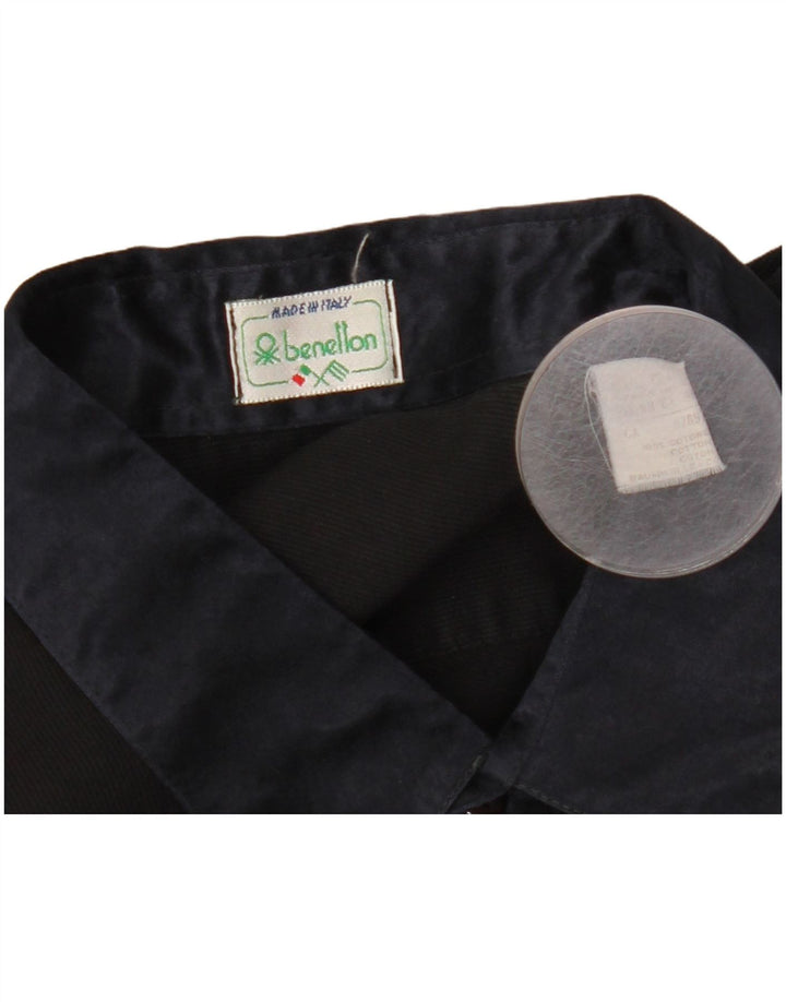 Benetton herreskjorte stor sort bomuld