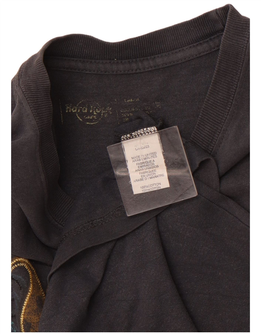 HARD ROCK Herre Malta Grafisk T-Shirt Top Medium Grå Bomuld