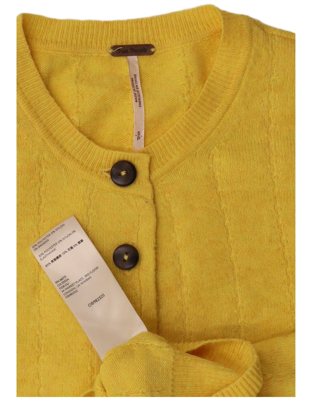 PEPE Jeans Dame Crop Cardigan Sweater UK 10 Lille Gul Polyester