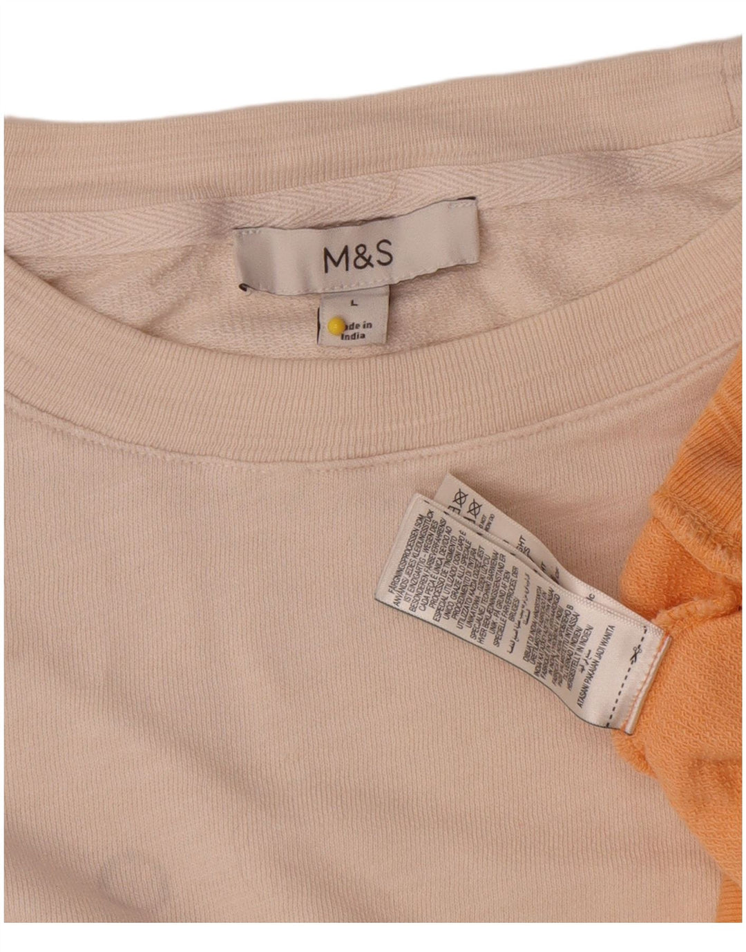 Marks & Spencer Dame Sweatshirt Jumper UK 16 Large Beige Tie Dye