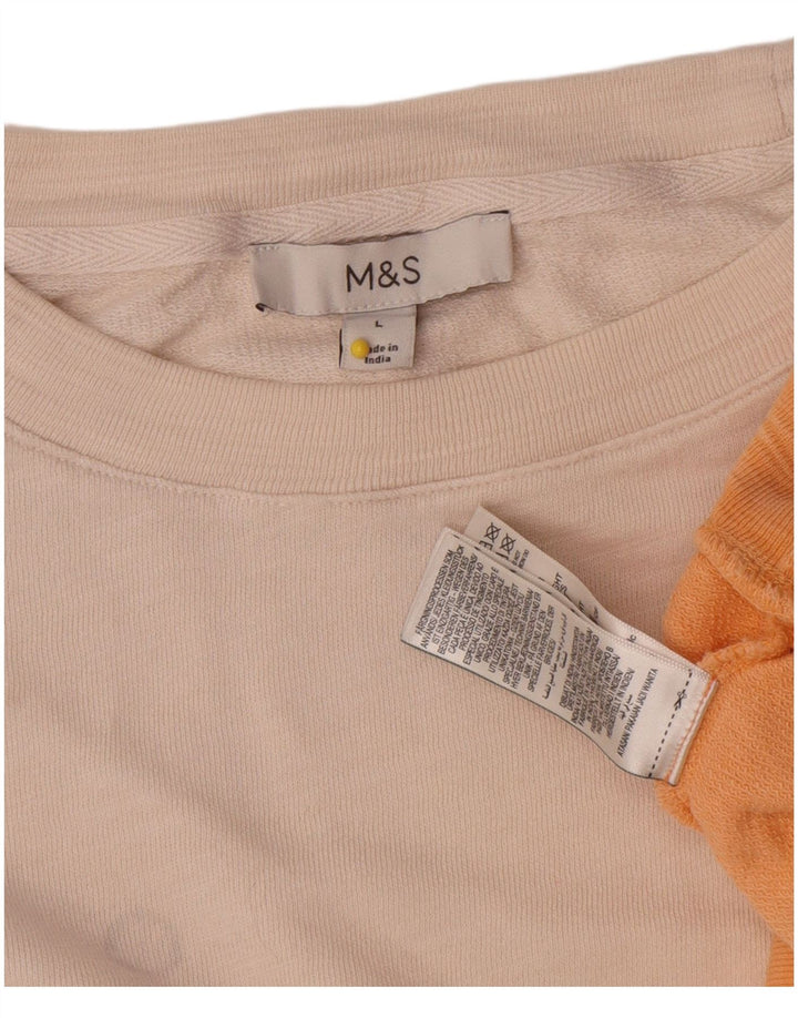 Marks & Spencer Dame Sweatshirt Jumper UK 16 Large Beige Tie Dye