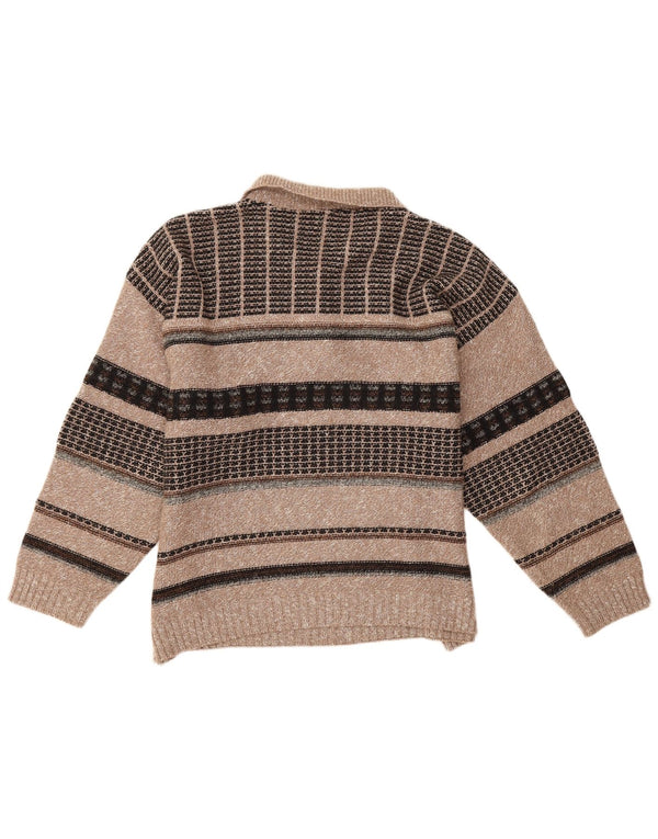 Bodoni Herre Polo Neck Jumper Sweater XL Beige Uld