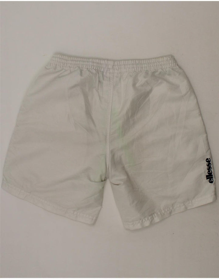 ELLESSE Boys Sport Shorts 9-10 Years Off White Polyester Vintage Ellesse and Second-Hand Ellesse from Messina Hembry 