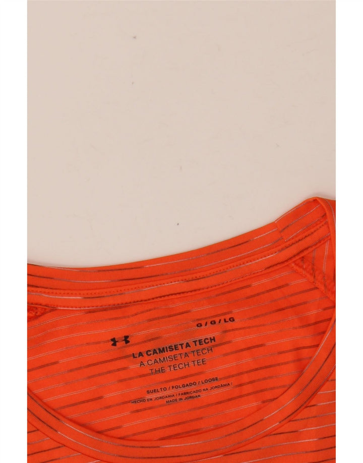 UNDER ARMOUR Herre T-Shirt Top Stor Orange Nålestribe