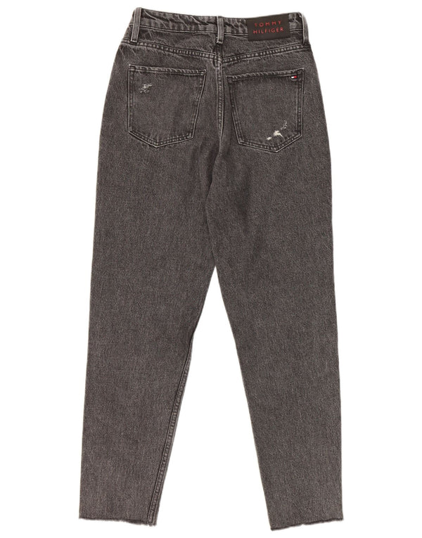 Tommy Hilfiger Kvinder Gramercy Distressed Tapered Jeans W26 L27 Grå Bomuld