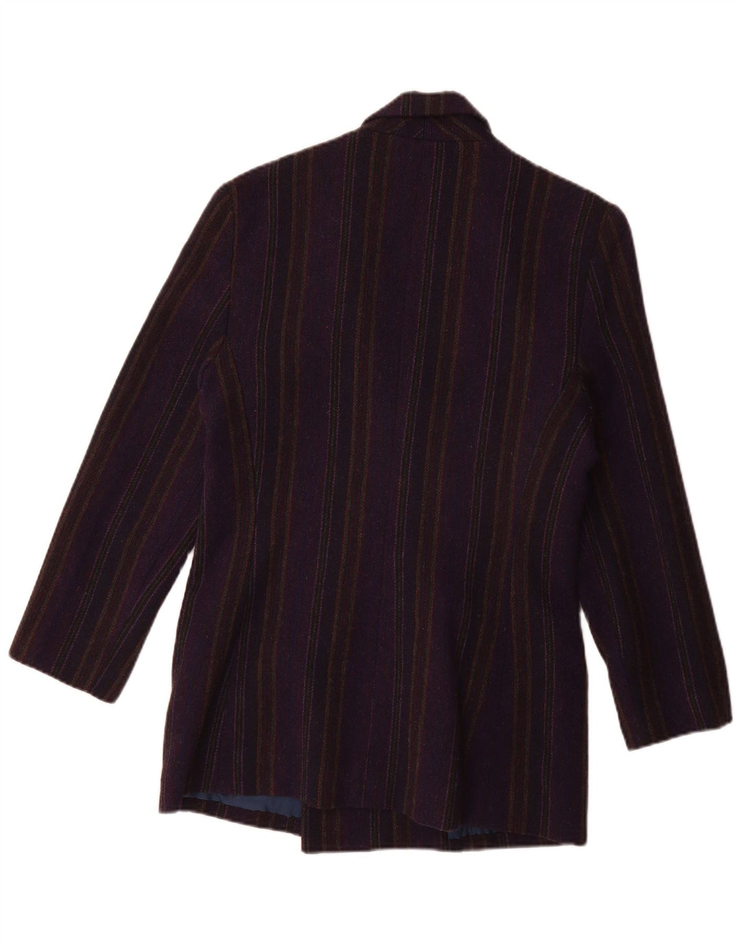 VINTAGE Womens Double Breasted Blazer Jacket UK 14 Medium Purple Striped