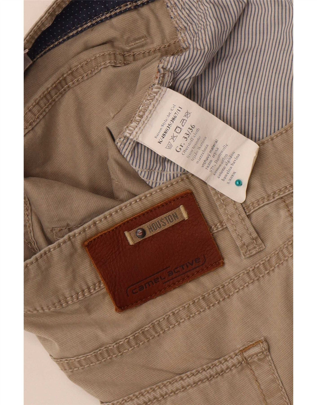 Camel Active Herre Lige Casual Bukser W33 L36 Beige Bomuld