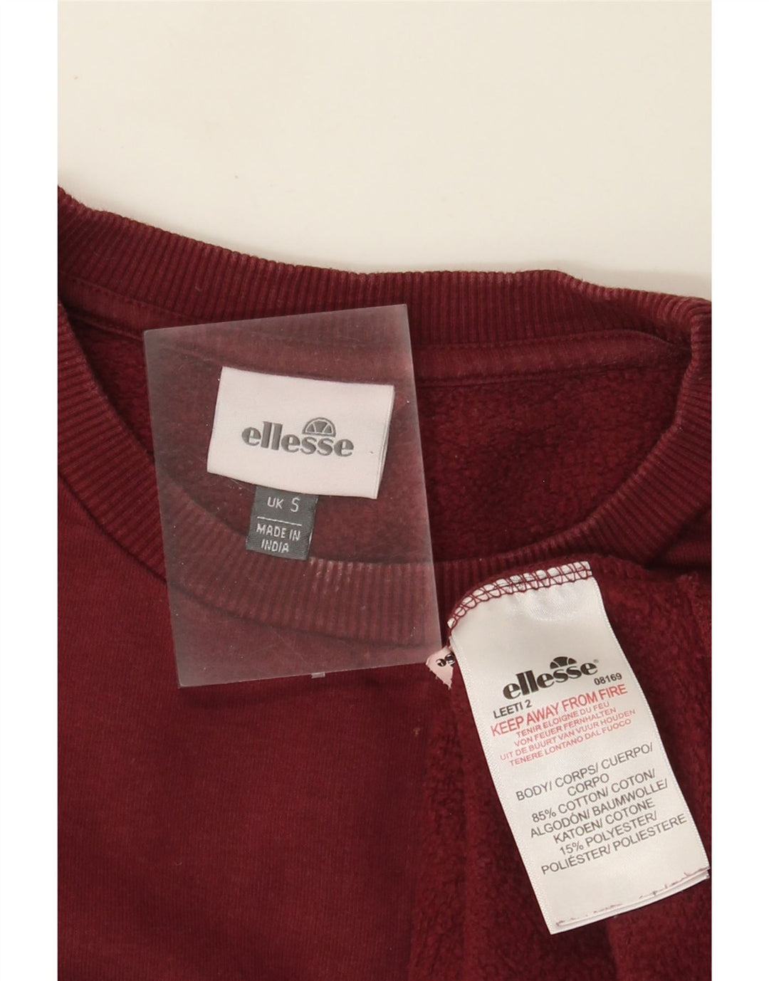 Ellesse Herre Grafisk Sweatshirt Jumper Lille Bourgogne bomuld
