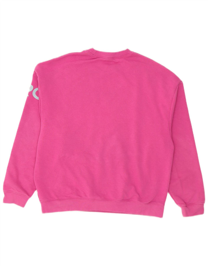 Nike Dame Grafisk Oversized Sweatshirt Jumper UK 10 Small Pink Bomuld
