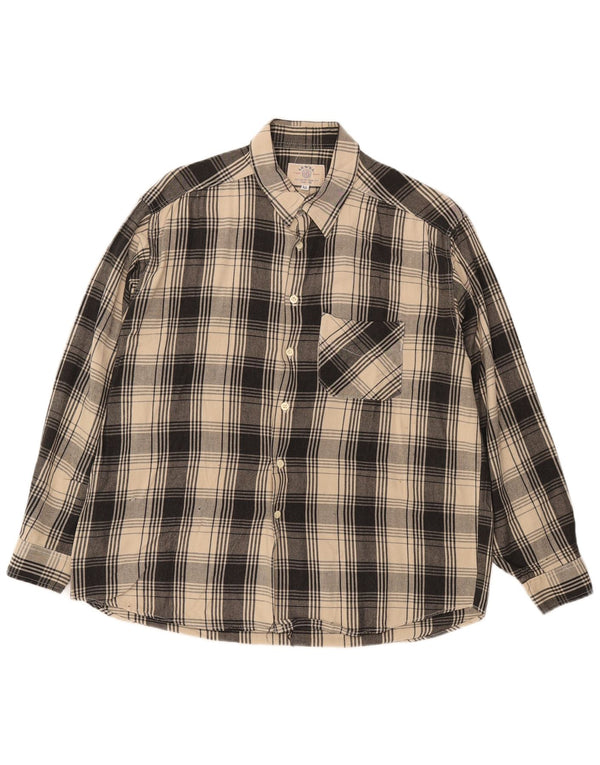 Vintage herre ternet skjorte XL beige ternet