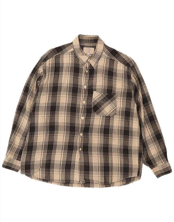 Vintage herre ternet skjorte XL beige ternet