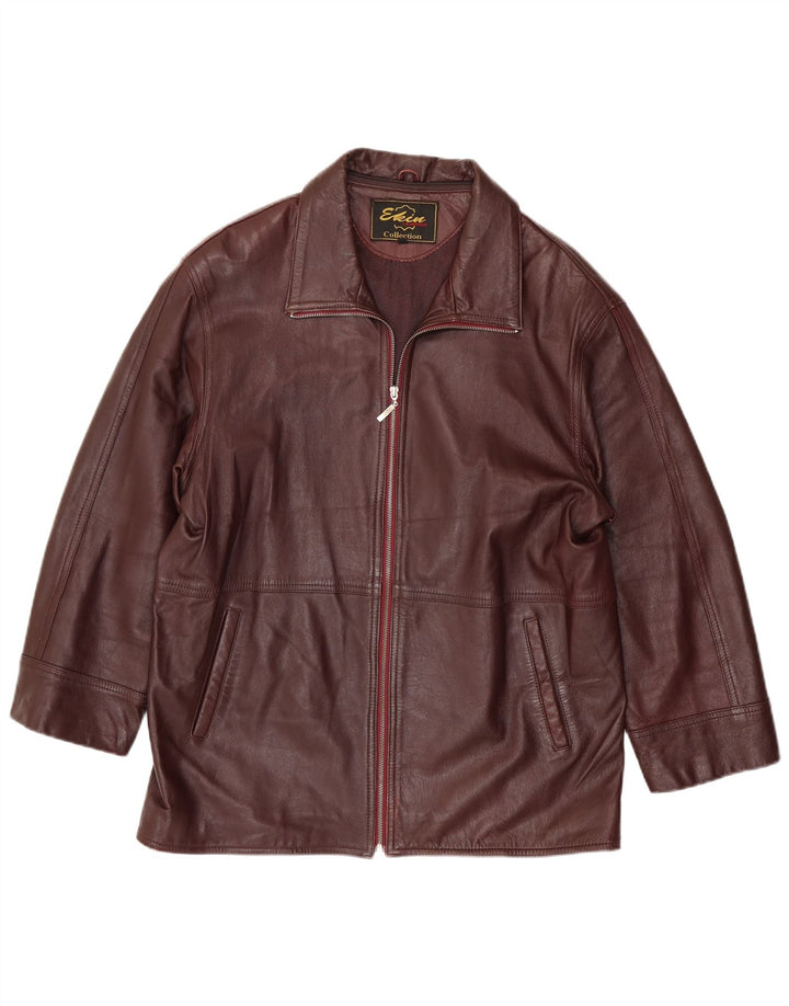 VINTAGE Mens Leather Jacket UK 40 Large Brown Leather