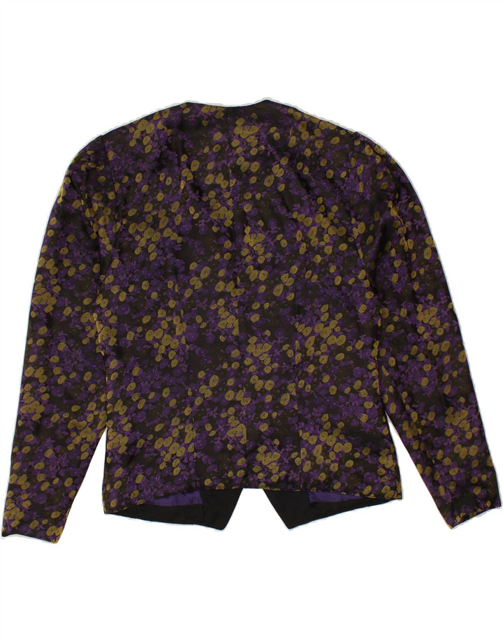 VINTAGE Womens Abstract Pattern 3 Button Blazer Jacket EU 38 Medium Purple Vintage Vintage and Second-Hand Vintage from Messina Hembry 