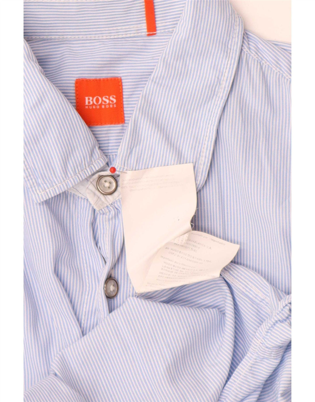 Hugo Boss herreskjorte stor blå nålestribet bomuld