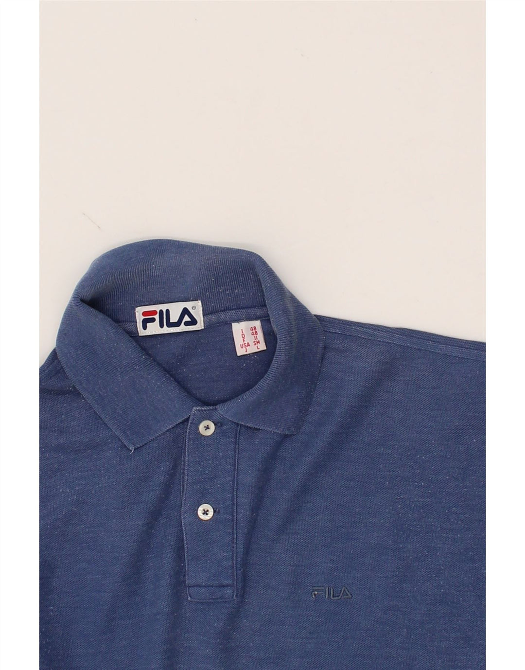FILA Mens Polo Shirt IT 48 Medium Navy Blue Cotton Vintage Fila and Second-Hand Fila from Messina Hembry 