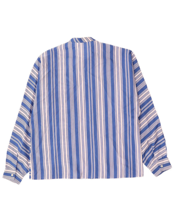 VINTAGE Dameskjortebluse UK 18 XL Blå Stribet