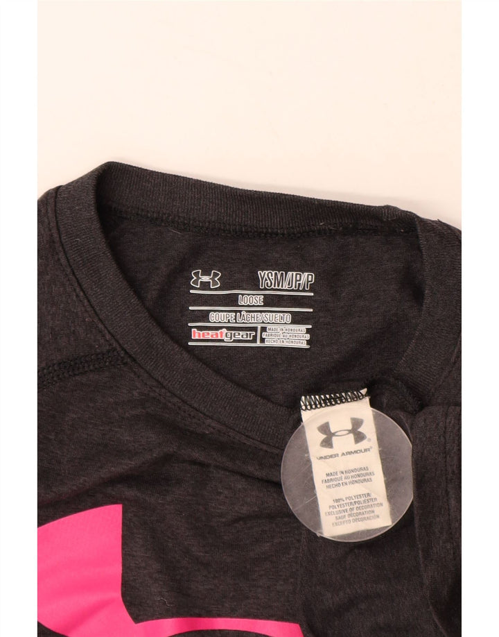 UNDER ARMOUR Piger løs Grafisk T-Shirt Top 7-8 År Lille Grå