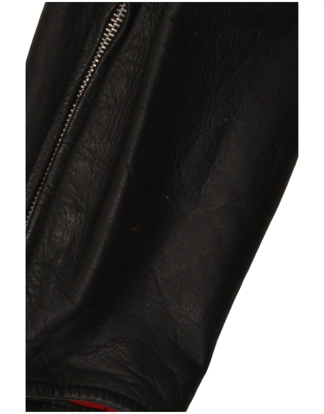 Vintage Læder Biker Bukser til mænd W34 L30 Sort Colourblock