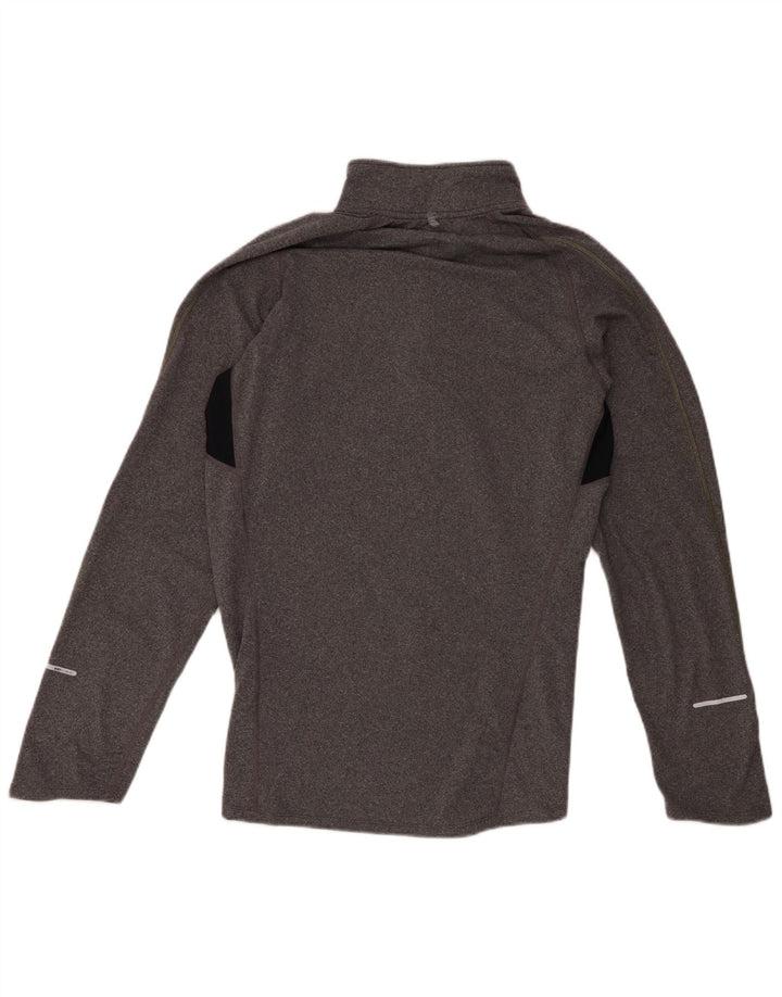 Nike Herre Dri Fit Pullover med lynlås-hals træningsdragt Top Lille grå farveblok