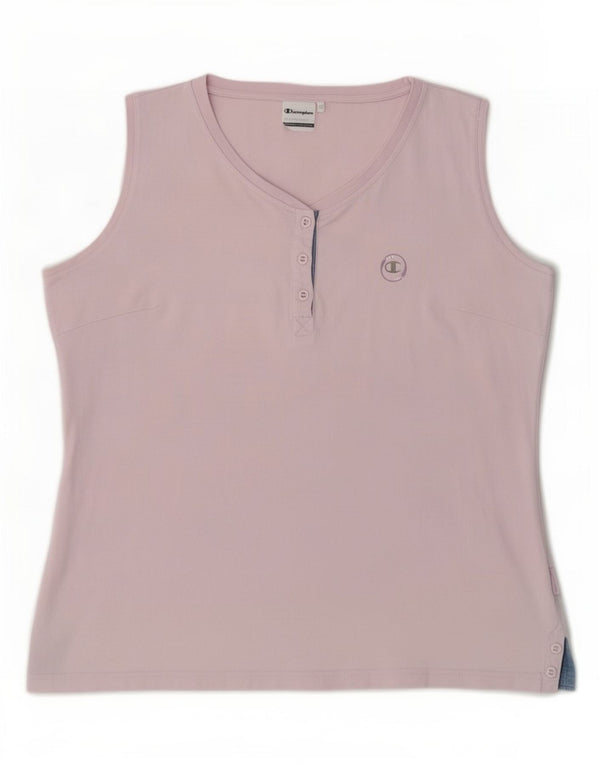 Champion Womens Comfort Fit Vest Top UK 18 XL Pink Bomuld