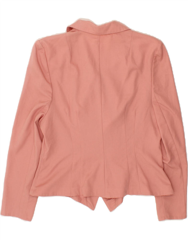 TREVIRA Womens 1 Button Double Breasted Blazer Jacket UK 10 Small Pink Vintage Trevira and Second-Hand Trevira from Messina Hembry 