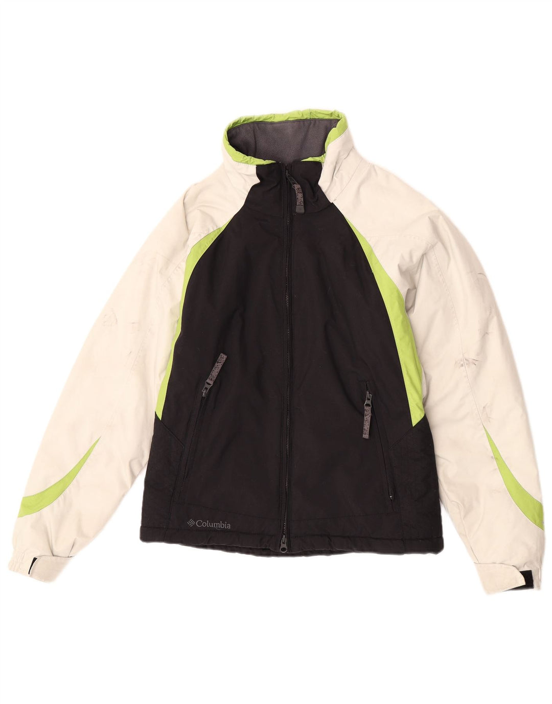Columbia Dame Oversized Skijakke UK 10 Small Black Colourblock Nylon