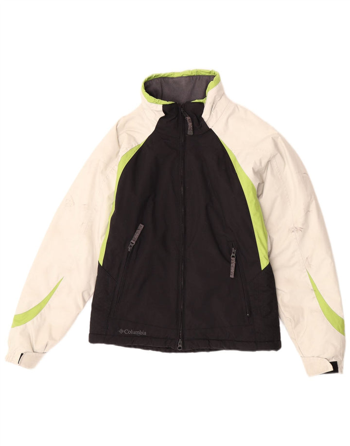 Columbia Dame Oversized Skijakke UK 10 Small Black Colourblock Nylon
