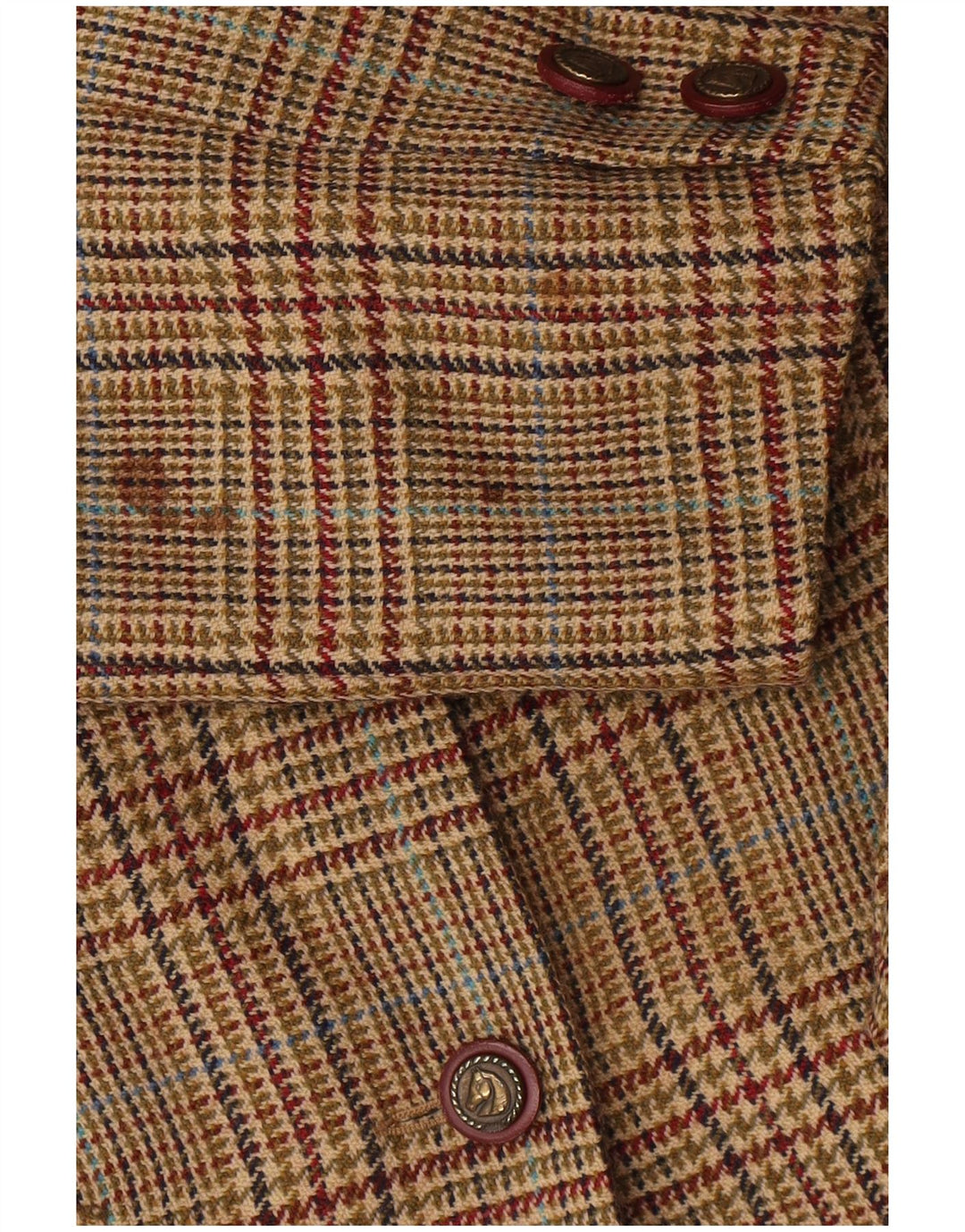 Luisa Spagnoli Dame 3-knaps blazerjakke IT 46 Large Beige Houndstooth