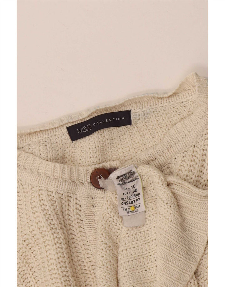 Marks & Spencer Dame Crop Cardigan Sweater UK 10 Small Off White
