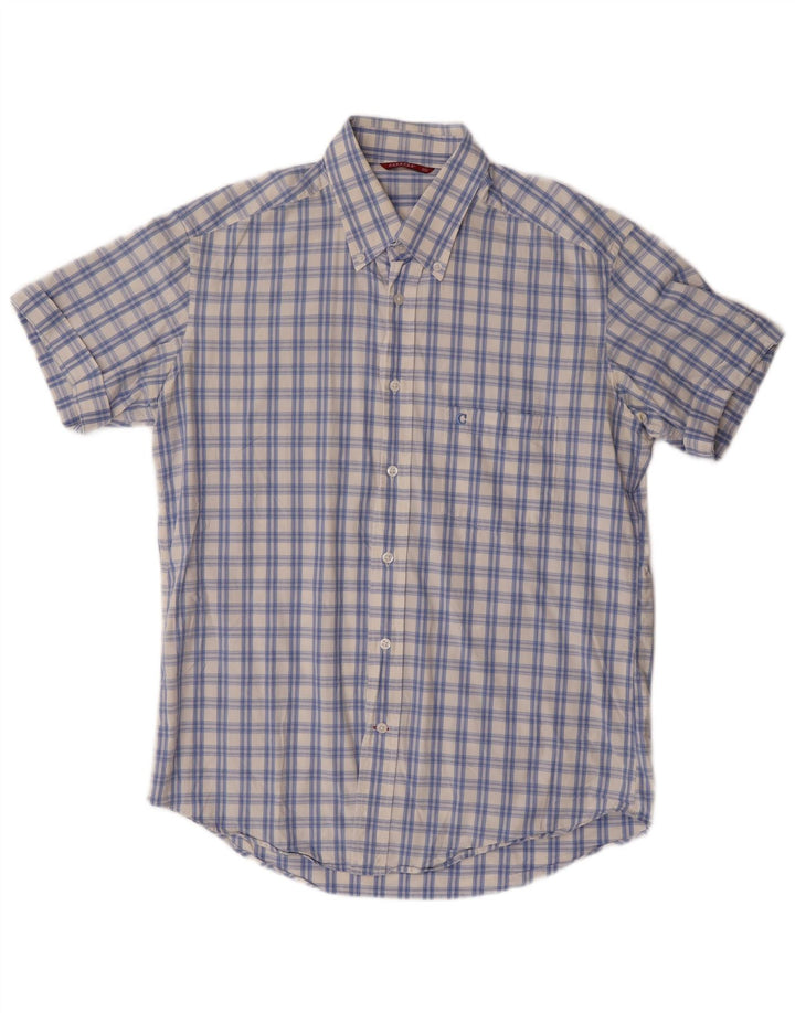 Carrera Kortærmet Herreskjorte Medium Blue Check