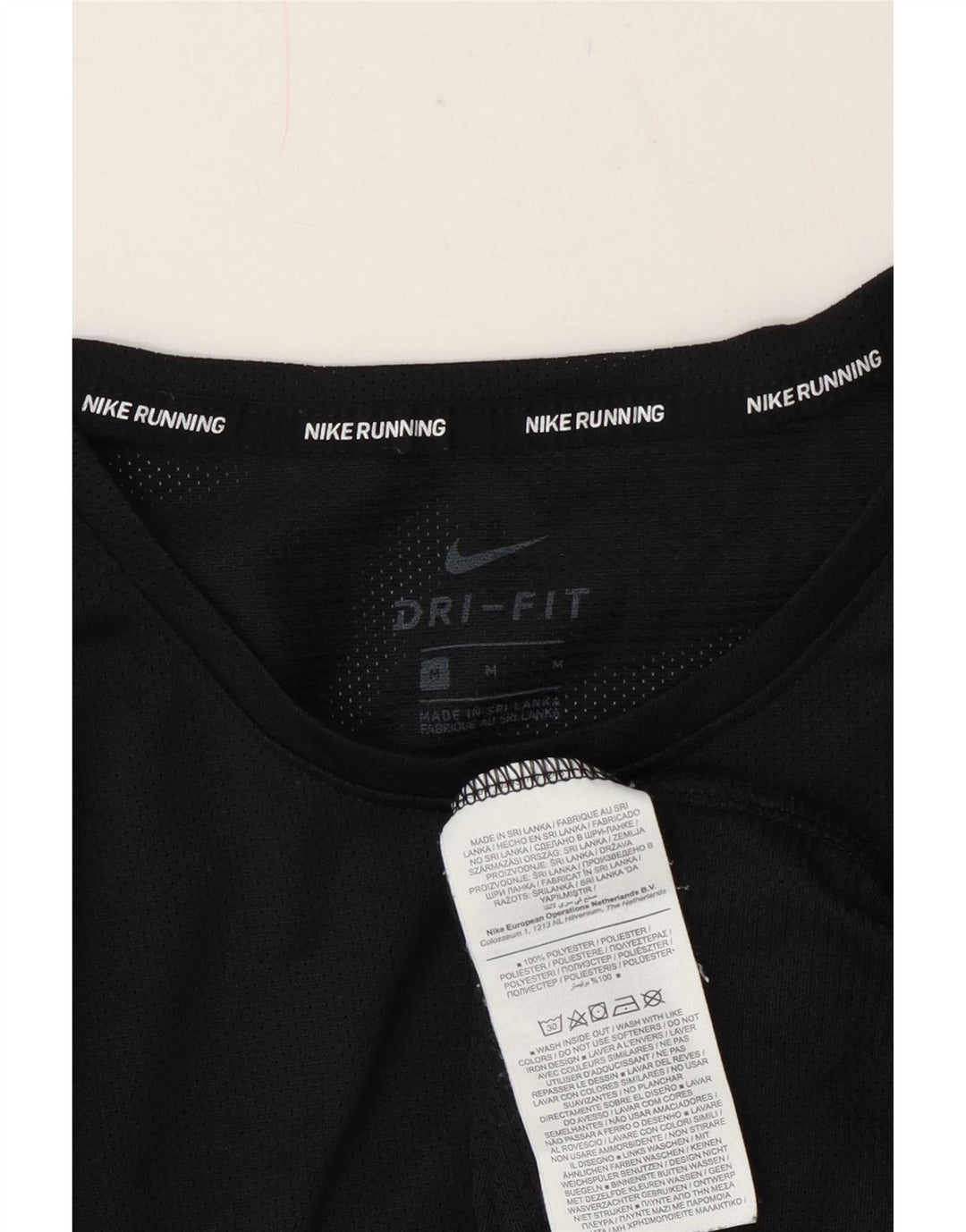 Nike Herre Dri Fit Se Through T-Shirt Top Medium Sort Polyester