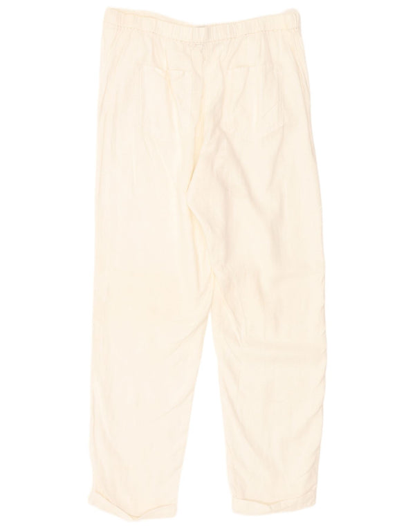 Marks & Spencer Womens Straight Casual Trousers UK 12 Medium W30 L27 White