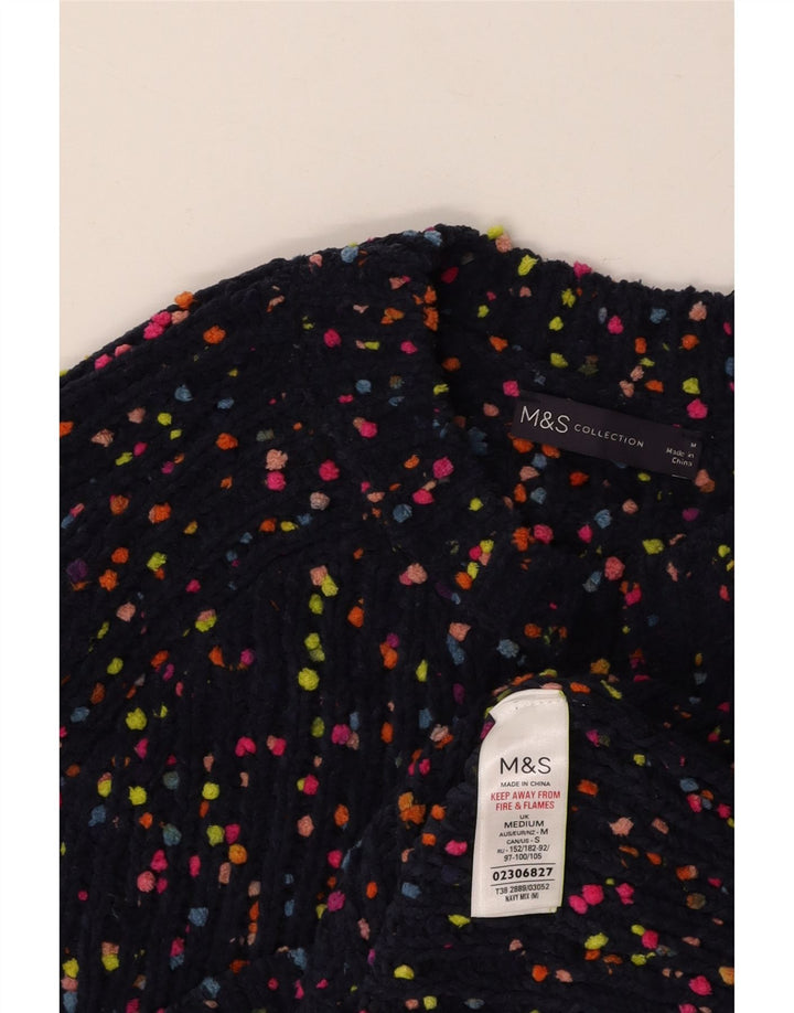 MARKS & SPENCER Dame sweater med rund hals DK 12 Medium Navy Blue