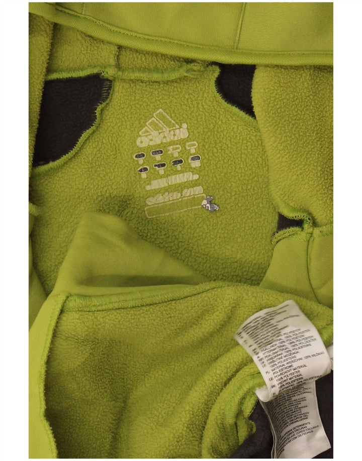 ADIDAS Mens Zip Hoodie Sweater Medium Green Colourblock Polyester