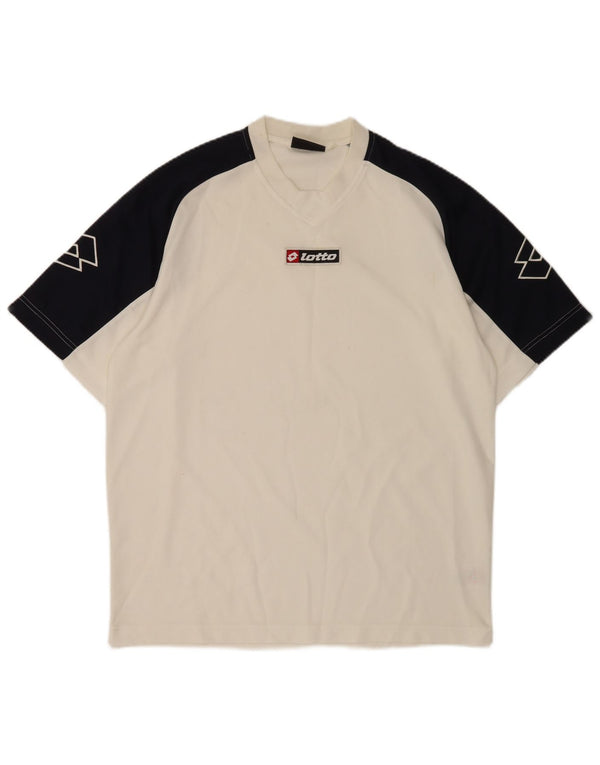 Lotto Herre Grafisk T-Shirt Top XL Hvid Colourblock Polyester