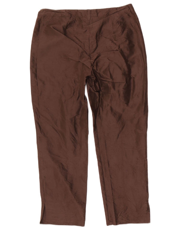 Marella Dame Straight Cropped Trousers UK 6 XS W28 L24 Brun Silke